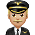 👨🏼‍✈️ man pilot: medium-light skin tone display on Apple